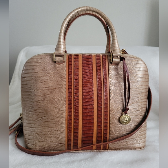 Brahmin Handbags - Brahmin Vivian Cabana Vineyard Leather Satchel